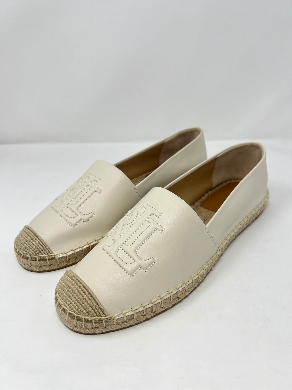 Lauren Ralph Lauren Women's 11B Cameryn White Leather Espadrilles